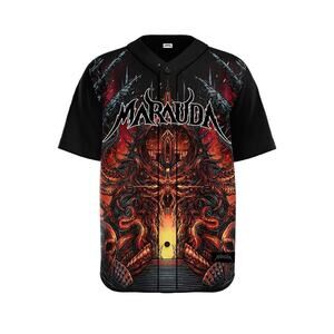 Marauda Music Retribution Baseball Jersey Tee wearable art size XL rock n roll
